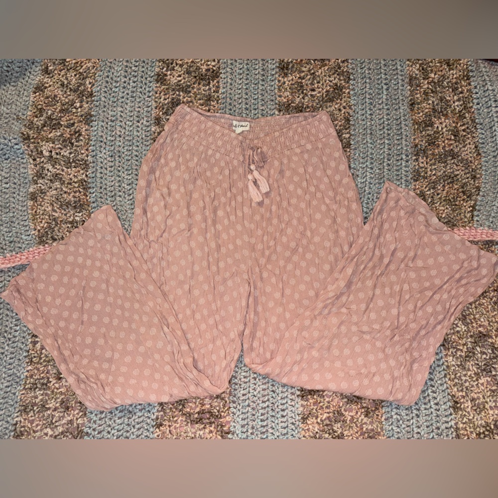 Pink Floral Linen Pants